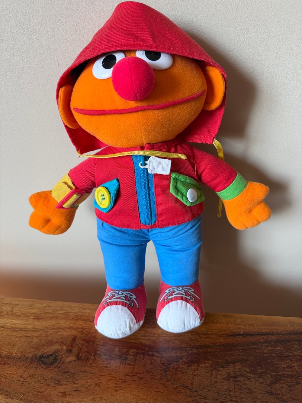 1990 Playskool Sesame Street "Dress Me Up" Ernie plush doll
